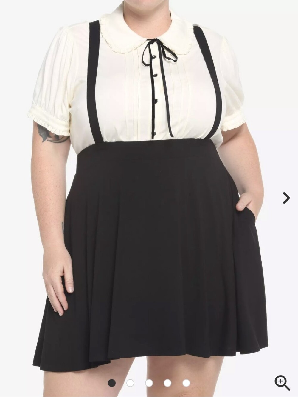 Hot Topic Black Suspender Mini Skirt Sz.1/18 NWT